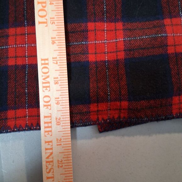 Vintage Marsh Landing Wool Plaid Red Navy Blue Wrap Skirt Size 10 Retro - Picture 12 of 13